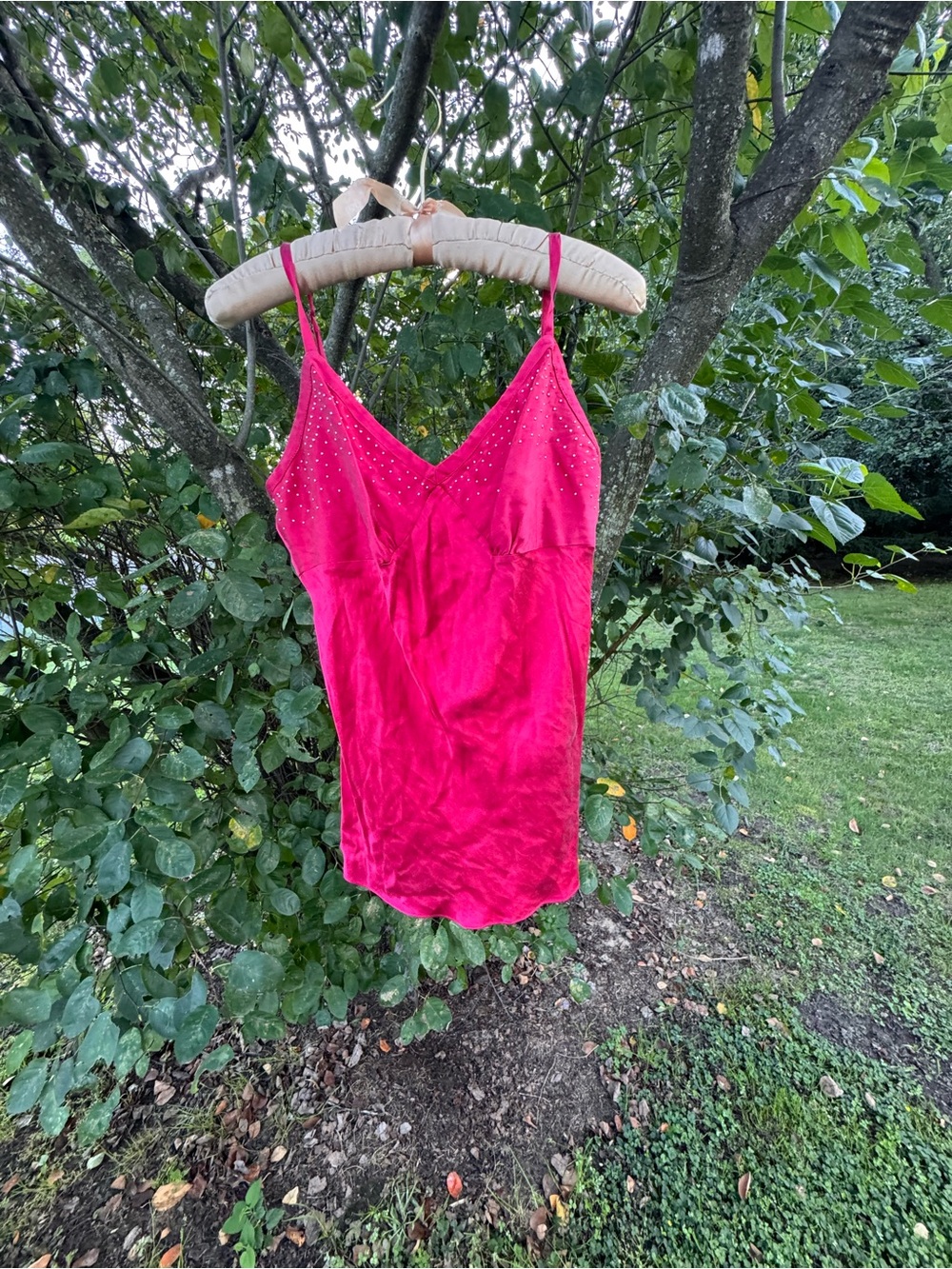 Express Hot Pink Stud-Embellished Satin Camisole